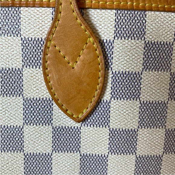 AUTHENTIC LOUIS VUITTON DAMIER AZURE NEVERFULL MM BAG - Picture 6 of 12